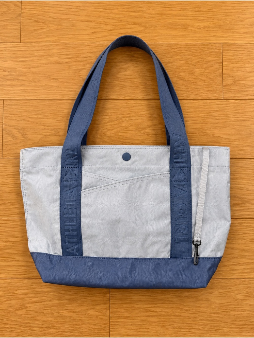Athleta Two-Tone Tote in Blue and Light Gray